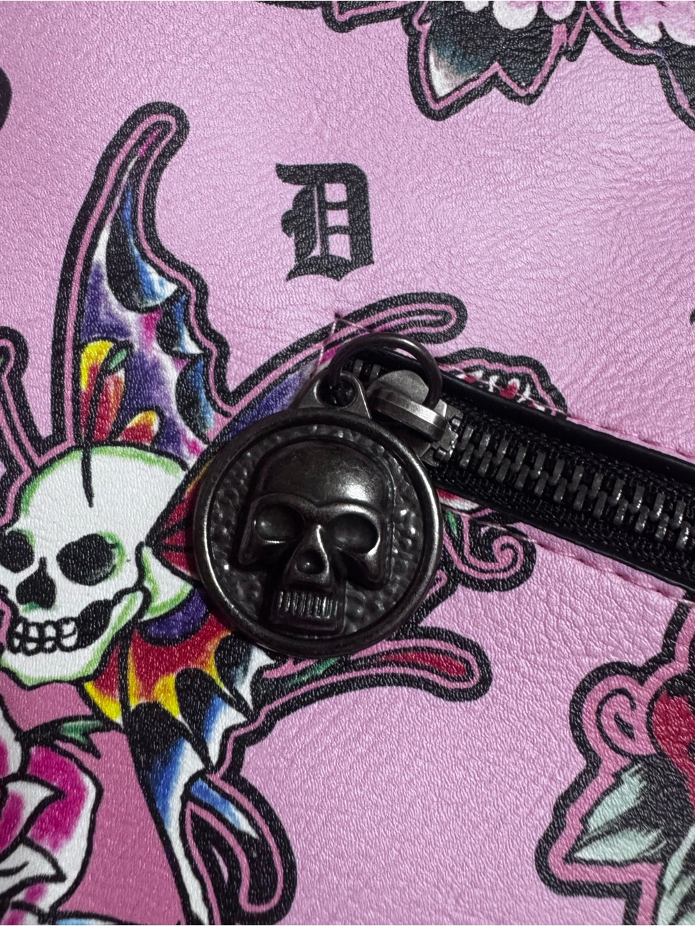 Ed Hardy Pink Floral Skull Tote Bag - Picture 7 of 7